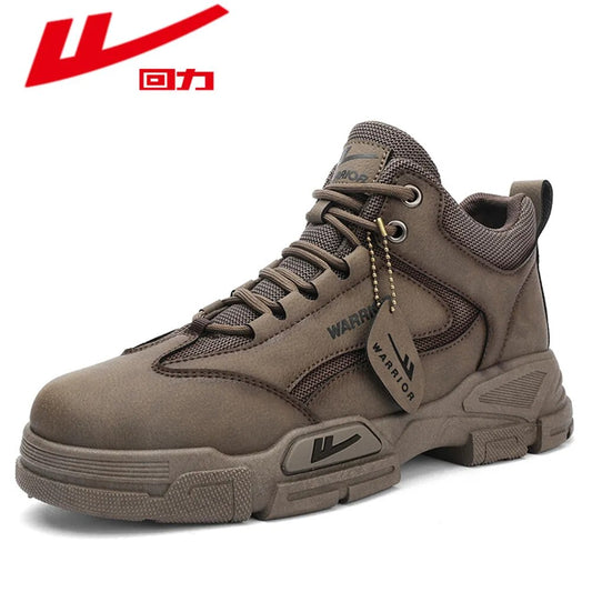 Warrior Safety Shoes Man For Work Retro Winter boots Outdoors Wear Resistance Non-slip Training Hiking climbing Shoes