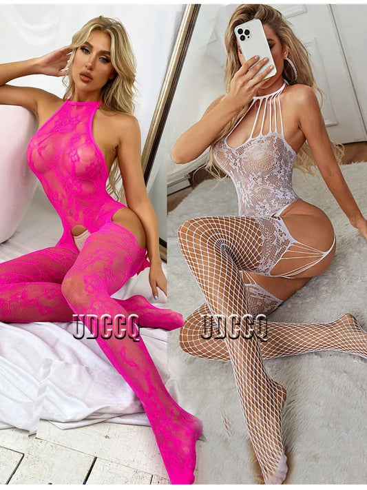 new Sexy Fishnet Lingerie Sheer Babydoll dress Underwear Body stocking Chemises Catsuit Miniskirtbikini body suit bodysuits