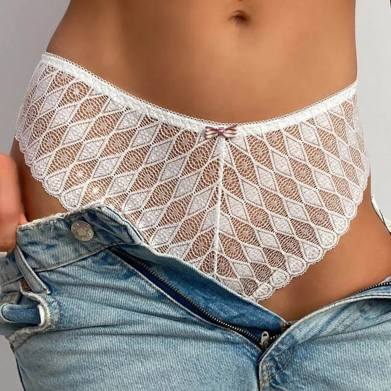 CINOON New Panties Women Lace Underwear Sexy Low-Waist Briefs Hollow Out G String Underpant Soft Transparent Female Lingerie