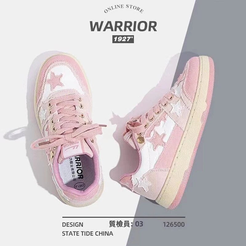 Warrior Chic Retro Women Shoes Classic Denim Punk Hip-hop Skateboard Stars Couples Sneakers Baskets Femmes Tendances 2023