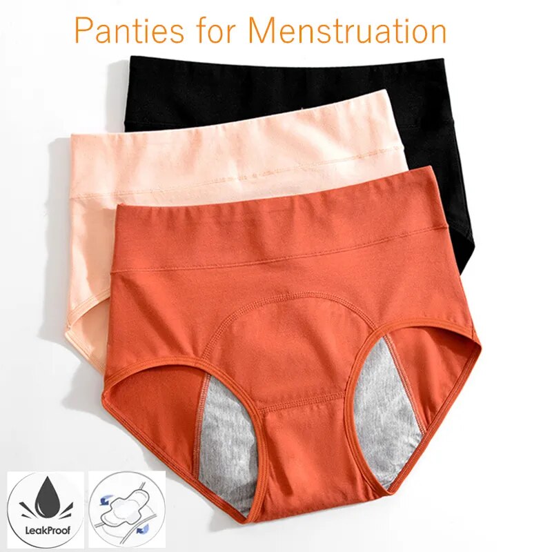 Panties for Menstruation Cotton Menstrual Panties High Waist Period Underwear Culotte Menstruelle Leak Proof Menstruales Briefs