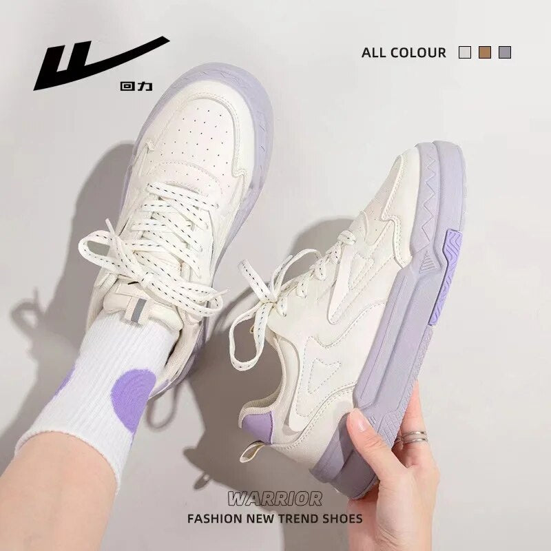 Warrior Fashion New Neakers Women 2023 White Summer Thick Bottom Comfortable Board Shoes Korean version Student Sports Shoes