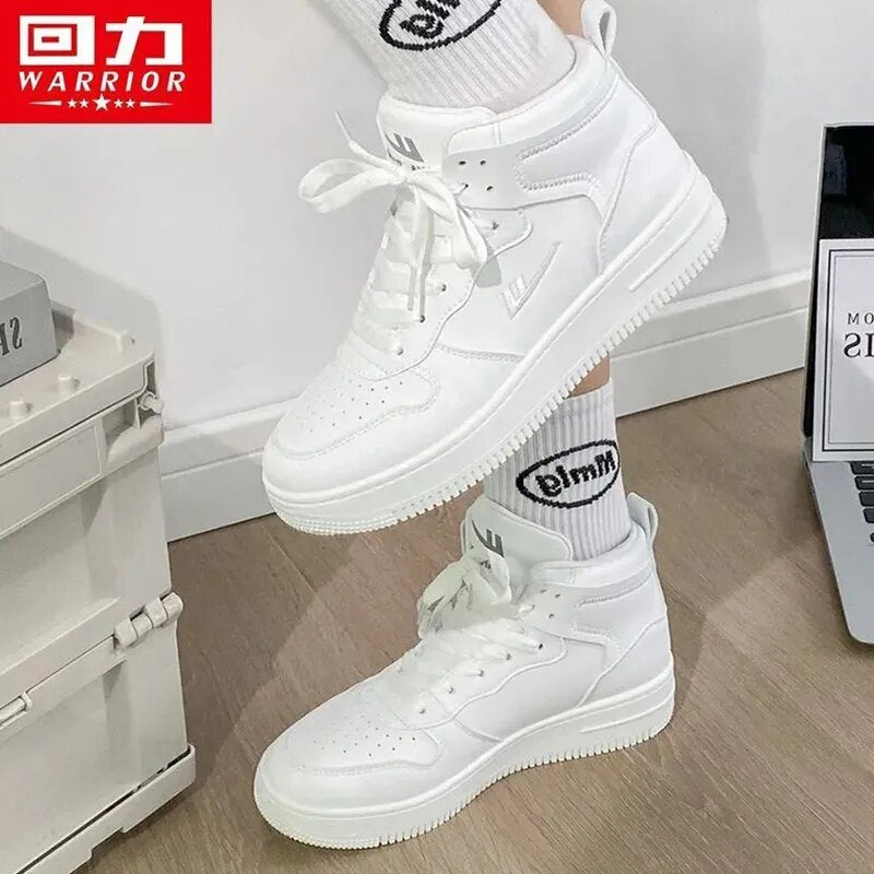 Warrior Chinese Brand Women Sneakers 2023 All Seasons Fashion High Top Board Shoe Pu Leather Sewing Trainers Star Student Casual