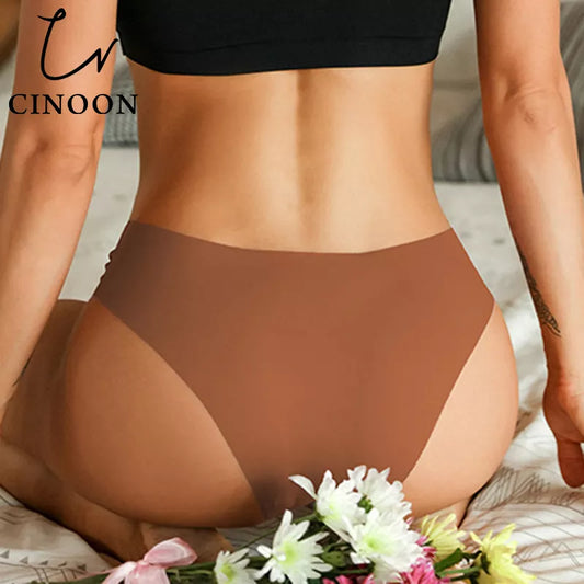 CINOON Panties For Women Seamless Panty Set Solid Invisible Underwear Sexy Low Waist Briefs Women's Underpants Lingerie Dropship