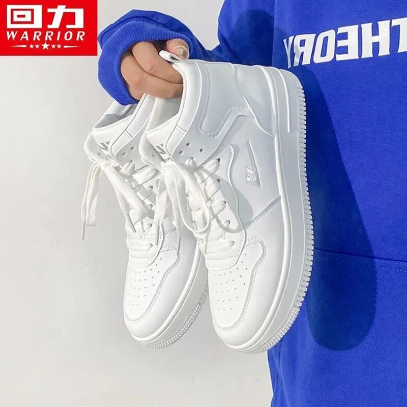 Warrior Chinese Brand Women Sneakers 2023 All Seasons Fashion High Top Board Shoe Pu Leather Sewing Trainers Star Student Casual