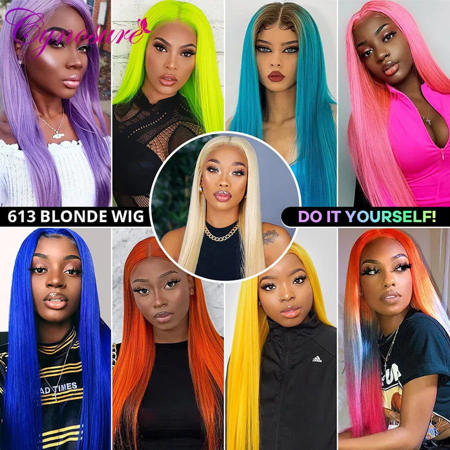 Cynosure 613 HD Lace Frontal Wig For Women 13X6 Honey Blonde Straight Lace Front Human Hair Wigs Pre Plucked With Baby Hair