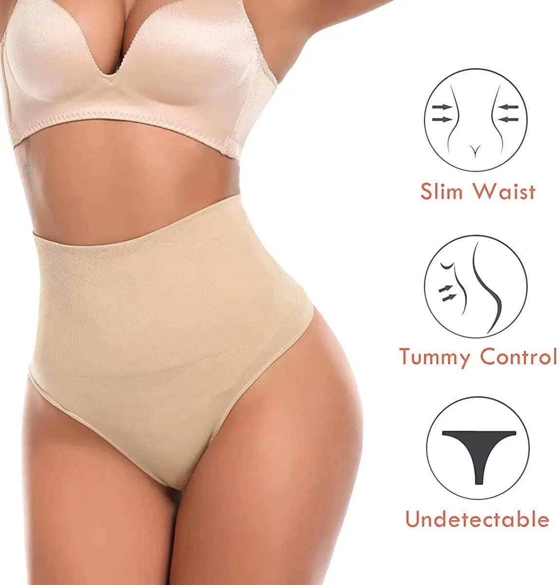 Women Slimming Panties Body Shaper High Waist Thong Belly Control G Strings Waist Trainer Butt Lifter Panty Hip Shaping Panties