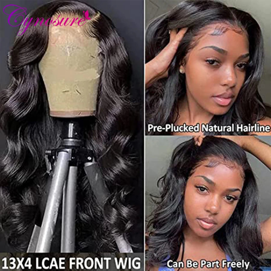 Cynosure HD Transparent Lace Front Human Hair Wigs PrePlucked 13x6/13x4 Remy Brazilian Body Wave Lace Frontal Wig With Baby Hair