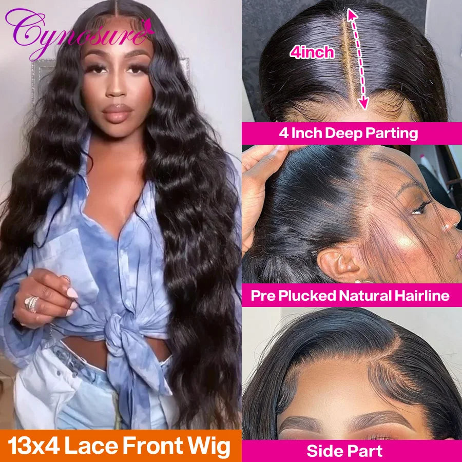 HD Transparent 13X4/13X6 Lace Front Human Hair Wigs for Women Pre Plucked Cynosure Brazilian Body Wave Lace Frontal Wig