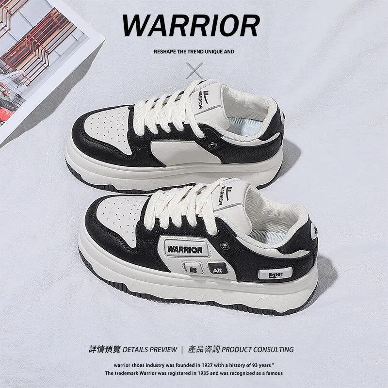 Warrior Fashion Women Shoes 2023 Pu Original Leather Sewing Chunky Casual Female Sneakers Trainers Star Luxury Walking Boots