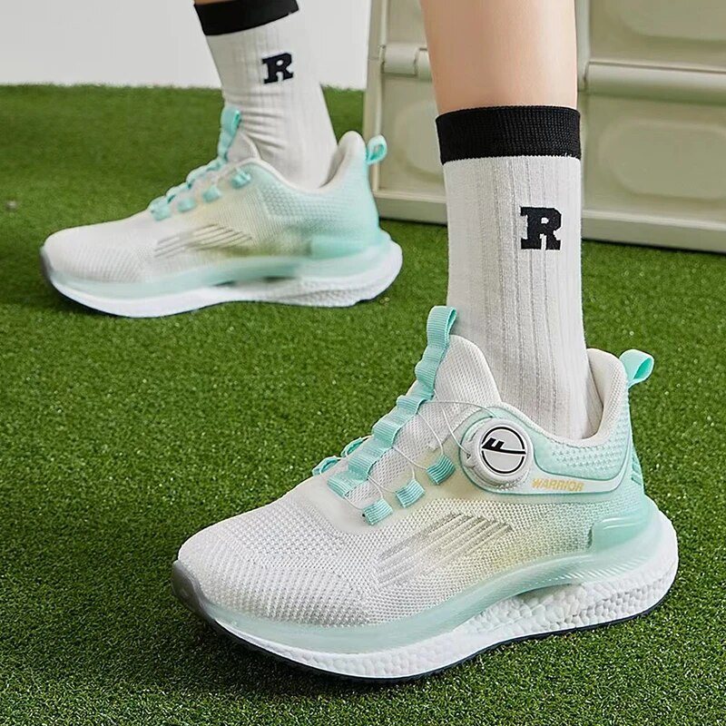 Warrior Luxury Brand Men And Women Breathable Light Air Cushion Running Shoes Gym Tennis Button Slip-On Shoes Casual Sneaker