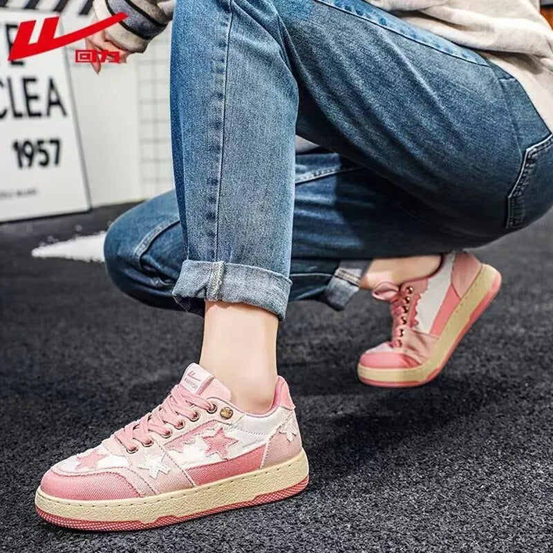 Warrior Chic Retro Women Shoes Classic Denim Punk Hip-hop Skateboard Stars Couples Sneakers Baskets Femmes Tendances 2023