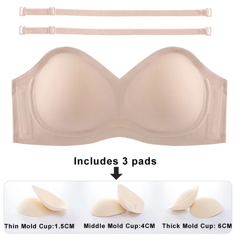 CINOON Seamless Bra for Woman Push Up Underwear Thin/Middle/Thick Mold Cup Padded Bralette One Piece Brassiere Wireless Intimate