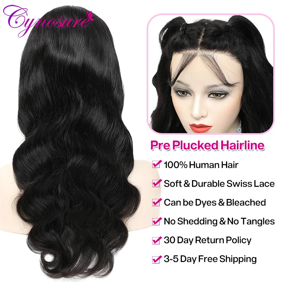 HD Transparent 13X4/13X6 Lace Front Human Hair Wigs for Women Pre Plucked Cynosure Brazilian Body Wave Lace Frontal Wig