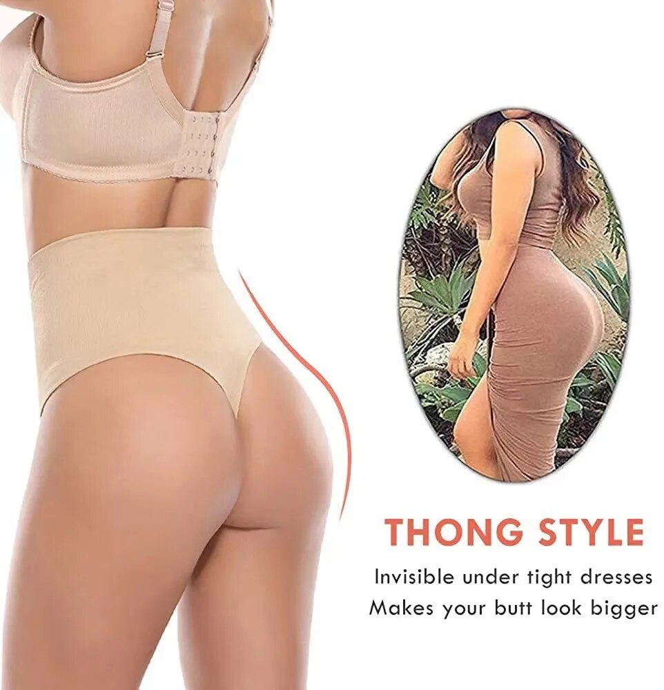 Women Slimming Panties Body Shaper High Waist Thong Belly Control G Strings Waist Trainer Butt Lifter Panty Hip Shaping Panties