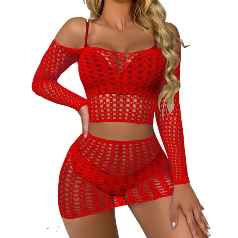 Sexy Lingerie Babydoll baby doll minidress long sleeve Underwear Sleepwear Teddies Best Nightgown toy Sleepwear hot erotic dress