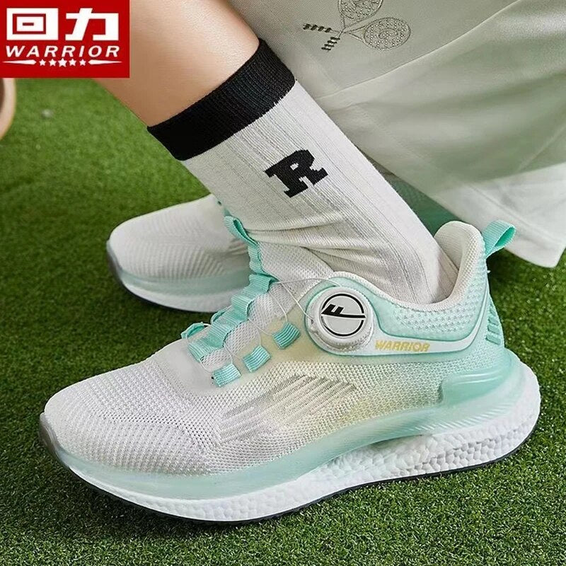 Warrior Luxury Brand Men And Women Breathable Light Air Cushion Running Shoes Gym Tennis Button Slip-On Shoes Casual Sneaker