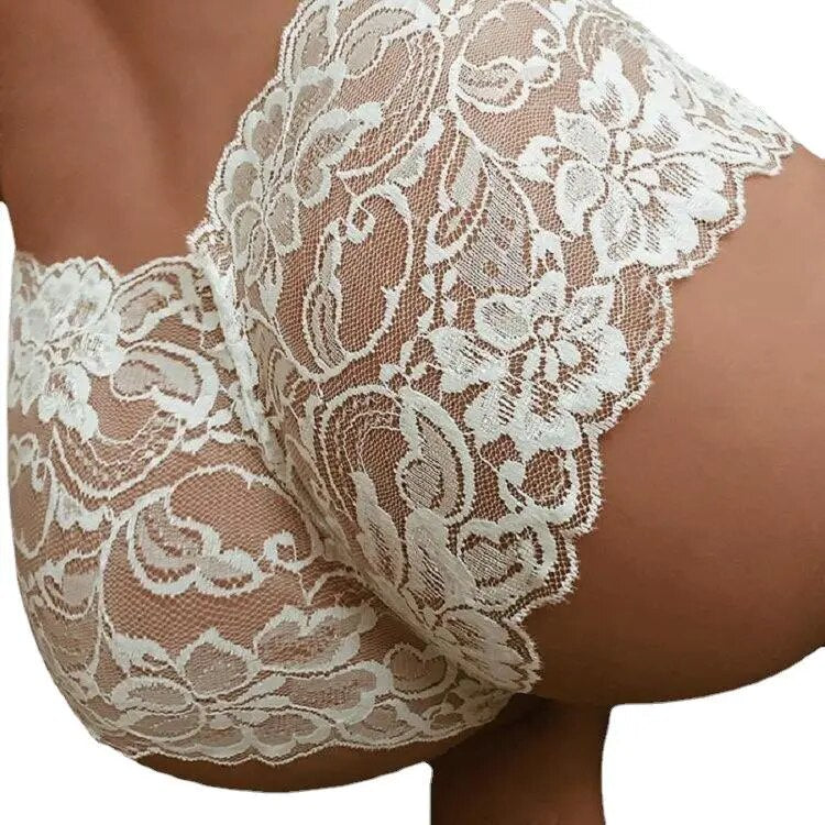 Women's Lace Panties Briefs Floral Transparent High Rise Knickers Sexy Brief Underwear for Sex Ladies Brief Erotic Lingerie Sexy