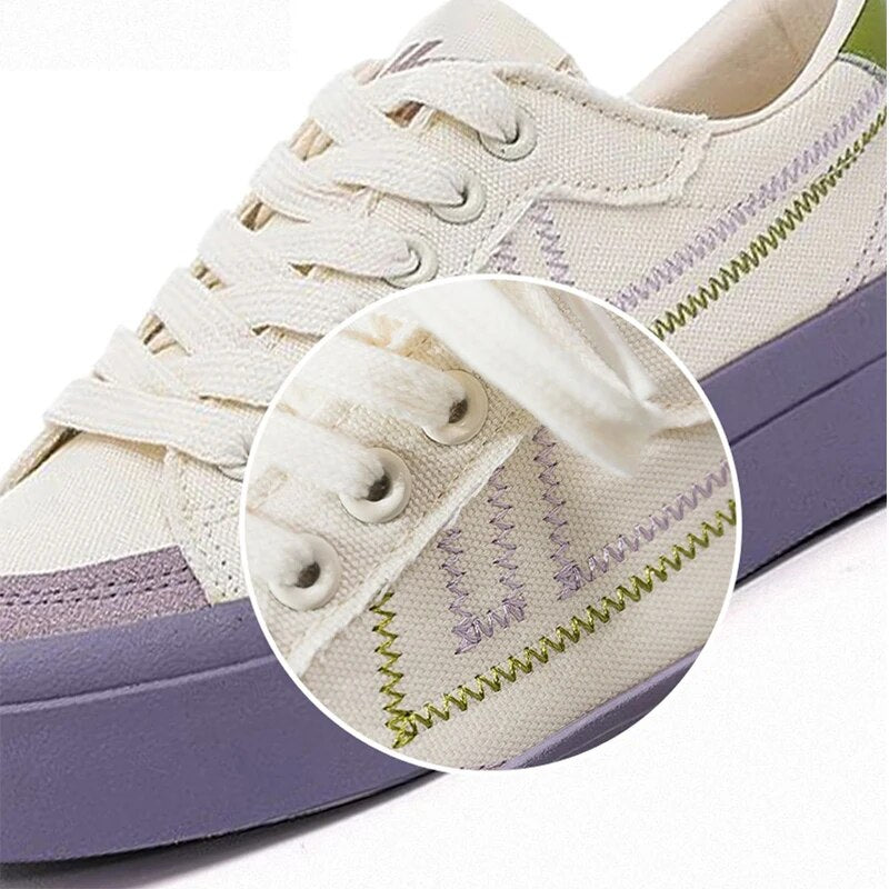 Warrior 2023 New Summer Canvas Shoes For Women Embroider Letters Girls half pack Lazy Sneakers Campus Fashion Skateboard Shoe