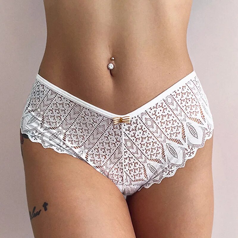 CINOON 2PCS/Set New Panties Women Lace Underwear Sexy Low-Waist Briefs Hollow Out G String Underpant Embroidery Female Lingerie