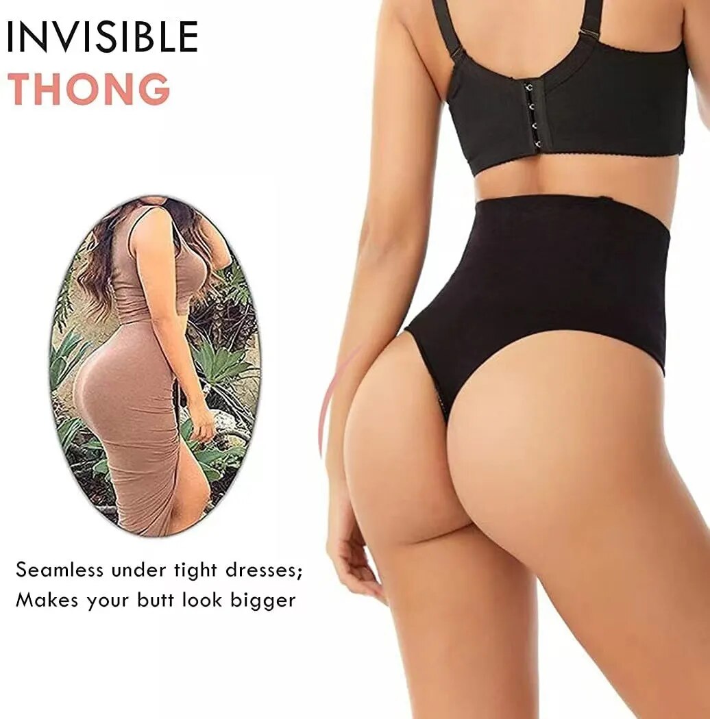 Women Slimming Panties Body Shaper High Waist Thong Belly Control G Strings Waist Trainer Butt Lifter Panty Hip Shaping Panties