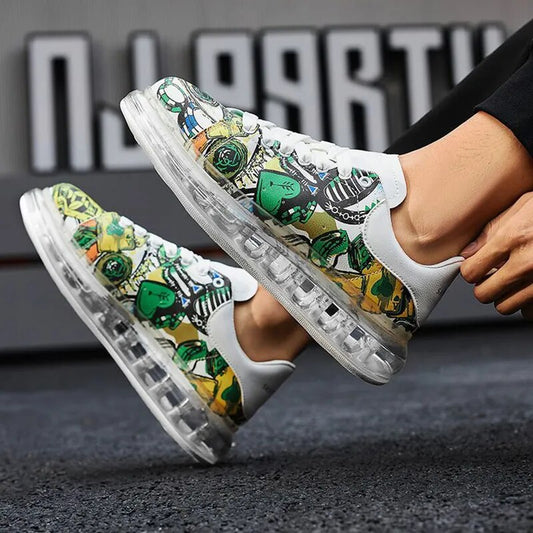 2023 Air Cushion Breathable Male Sneakers Couple sports shoes Trendy Graffiti Couple Sports Shoes Running Shoes baskets hommes