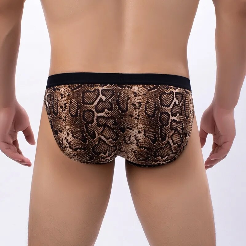 Sexy Men's Underwear Briefs Shorts Bikini Slip Homme Leopard Panties Man Breathable U Convex Pouch Low Rise Underpants Thong