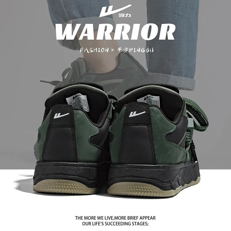 Warrior Unisex Korean Fashion Board Athletic shoe Original brand Blackish Green ins Casual Versatile Tennis Female sneakers