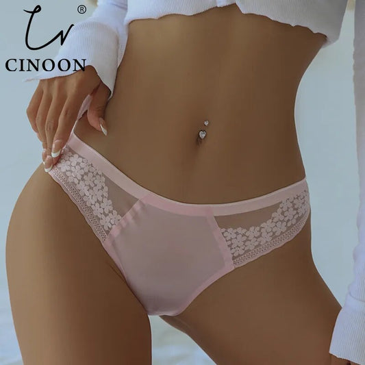 CINOON Women Sexy Lace Panties Low-waist Underwear Thong Female G String Hollow Out Lingerie Temptation Comfortable Intimates