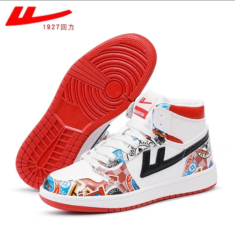 Warrior Original Brand High Top Women Shoes 2023 Fashion Street Cartoon Casual Sneakers Leather Sewing Trainers Star Board Shoe