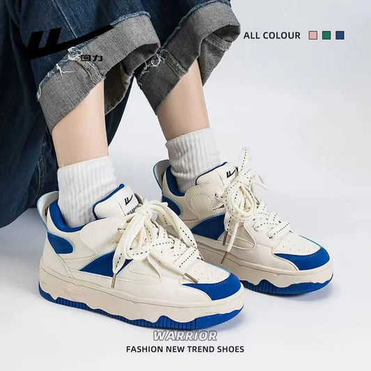 Warrior Luxury Brand Sneakers korean Fashion Skateboard Platform Tennis For Women Elegant Lace-up Sewing Women's Shoes High-qual