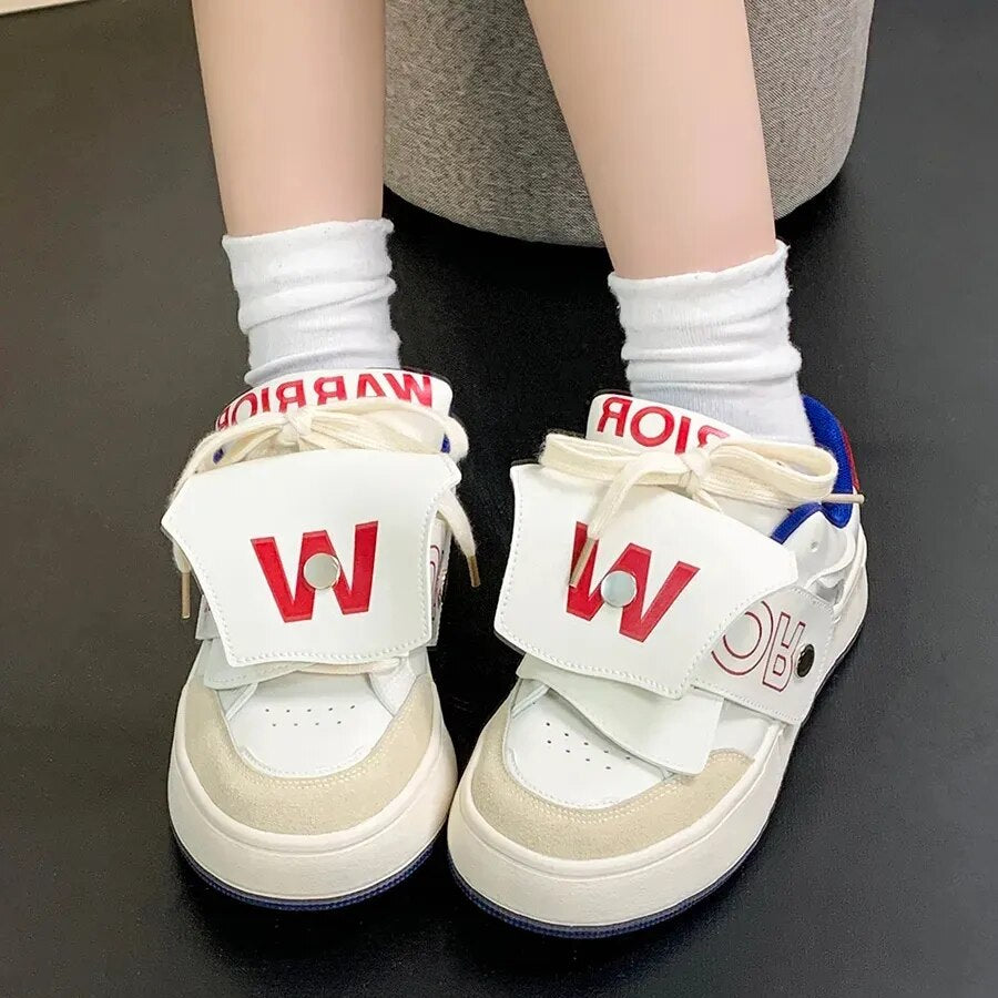 Warrior Personalized Design Women Sneakers 2023 Autumn New Casual Trendy Skateboard Hip Hop High Street Fashion Walking Shoes