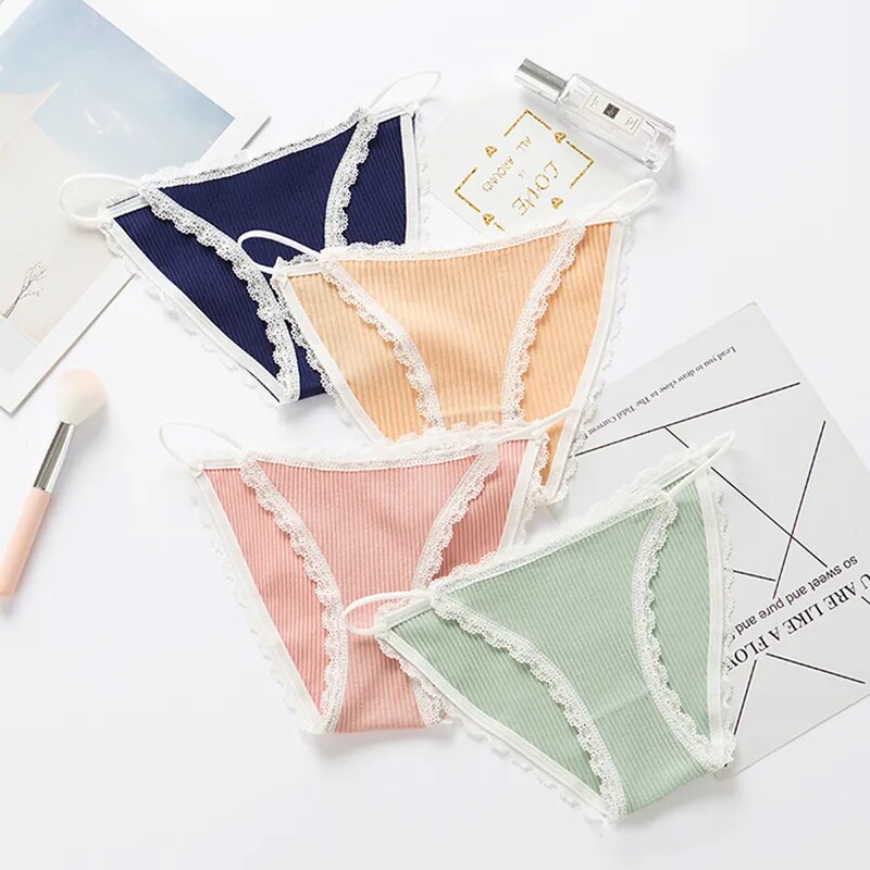 Sexy Women Thong Sports Comfortable Briefs String Female Lingerie Simple Cotton Sexy Women Underwear Cute Lace Seamless Panties