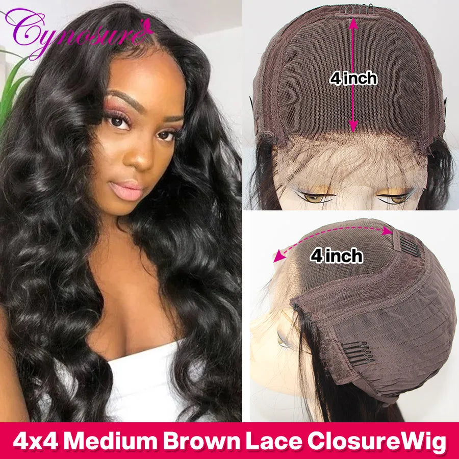 Cynosuere Lace Front Human Hair Wigs For Black Women Brazilian Body Wave Lace Frontal Wig Pre Plucked 4x4 Lace Closure Hair Wig