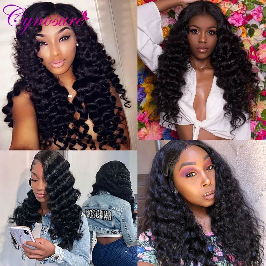 Cynosure 13x4/13x6 Lace Front Human Hair Wigs for Women Remy Brazilian Loose Deep Wave Lace Front Wig Pre Plucked With Baby Hair