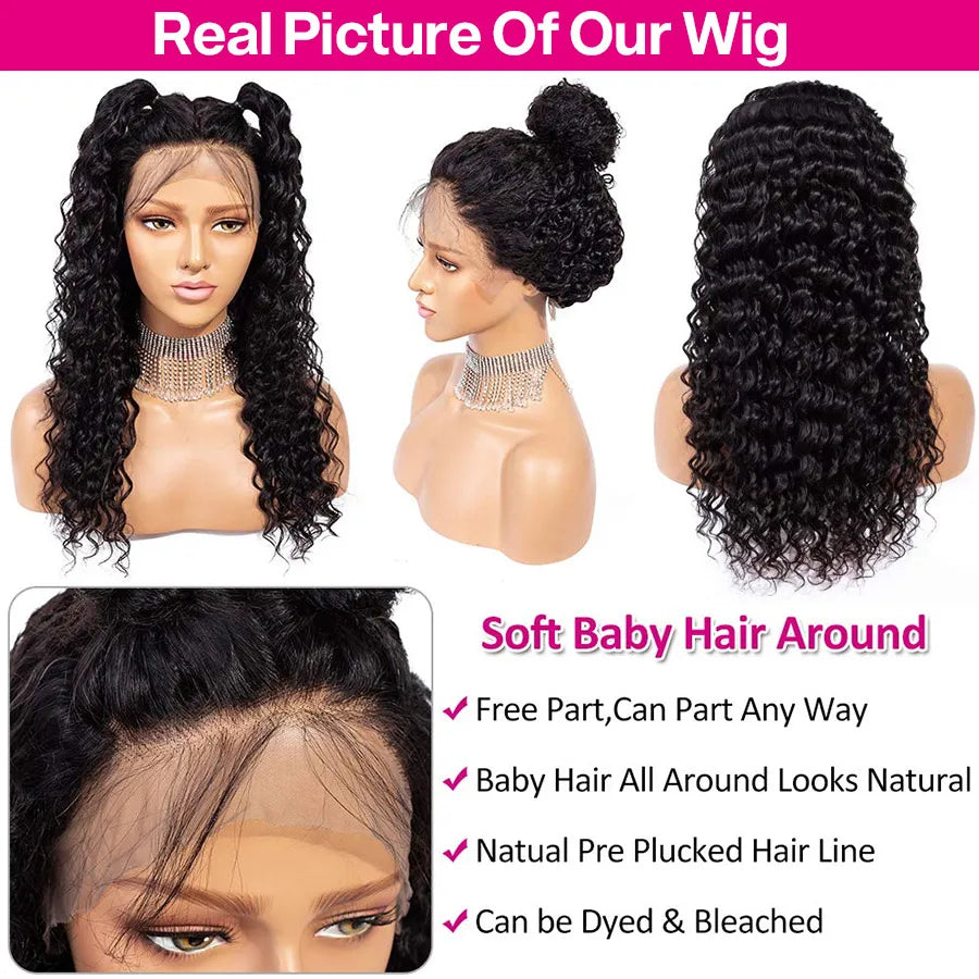 Cynosure 360 Lace Frontal Wig Pre Plucked with Baby Hair Remy Glueless Brazilian Kinky Curly Lace Front Human Hair Wigs