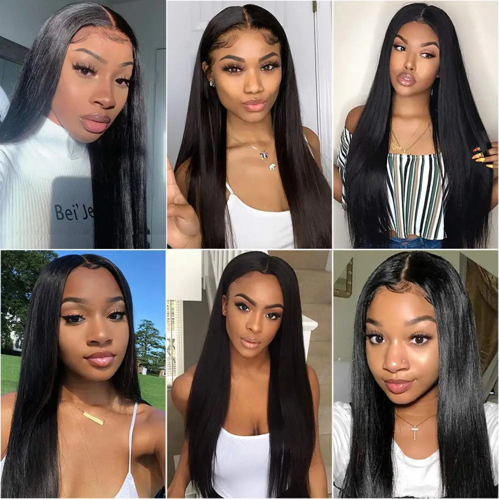 Cynosure HD Transparent Lace Frontal Wigs T Part 150 Density Brazilian Straight Lace Front Wig Remy Straight Human Hair Wigs