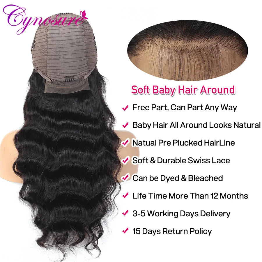 Cynosure 13x4/13x6 Lace Front Human Hair Wigs for Women Remy Brazilian Loose Deep Wave Lace Front Wig Pre Plucked With Baby Hair